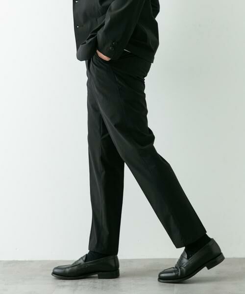 URBAN RESEARCH DOORS / アーバンリサーチ ドアーズ スラックス・ドレスパンツ | 『イージーケア』LIFE STYLE TAILOR リップストップナイロンストレッチパンツ(ブラック)
