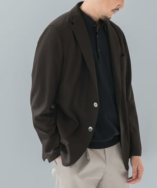 URBAN RESEARCH DOORS/アーバンリサーチ ドアーズ 『イージーケア/速乾』LIFE STYLE TAILOR メランジニットイージージャケット ブラウン 44 URBAN RESEARCH DOORS/アーバンリサーチ ドアーズ 『イージーケア/速乾』LIFE STYLE TAILOR メランジニットイージージャケット ブラウン 44