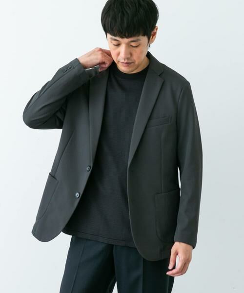 URBAN RESEARCH DOORS/アーバンリサーチ ドアーズ 『イージーケア』LIFE STYLE TAILOR サーフニットジャケット グレー L URBAN RESEARCH DOORS/アーバンリサーチ ドアーズ 『イージーケア』LIFE STYLE TAILOR サーフニットジャケット グレー L