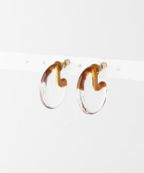 URBAN RESEARCH DOORS / アーバンリサーチ ドアーズ ピアス・イヤリング | 『別注』HARIO Lampwork Factory×DOORS　クォーターサークルピアス | 詳細1