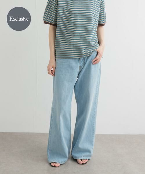 URBAN RESEARCH DOORS / アーバンリサーチ ドアーズ デニムパンツ | 『別注』Lee×DOORS ワイドストレートパンツ(ライトインディゴブル)