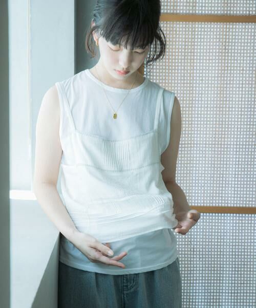 URBAN RESEARCH DOORS / アーバンリサーチ ドアーズ キャミソール・チューブトップ | 『別注』olu’ment×DOORS　コットンモス刺繍キャミソール | 詳細1