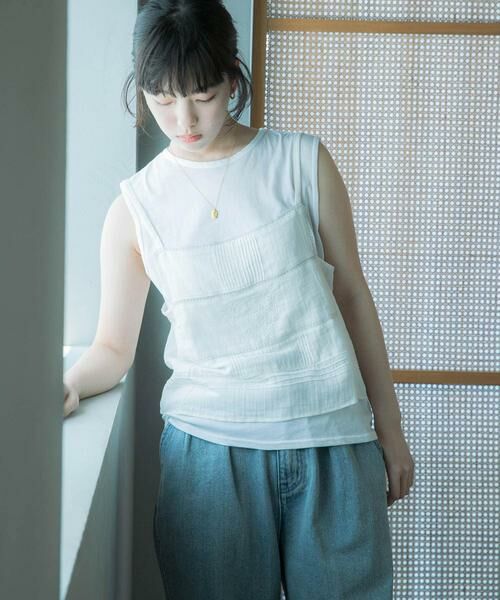 URBAN RESEARCH DOORS / アーバンリサーチ ドアーズ キャミソール・チューブトップ | 『別注』olu’ment×DOORS　コットンモス刺繍キャミソール | 詳細2