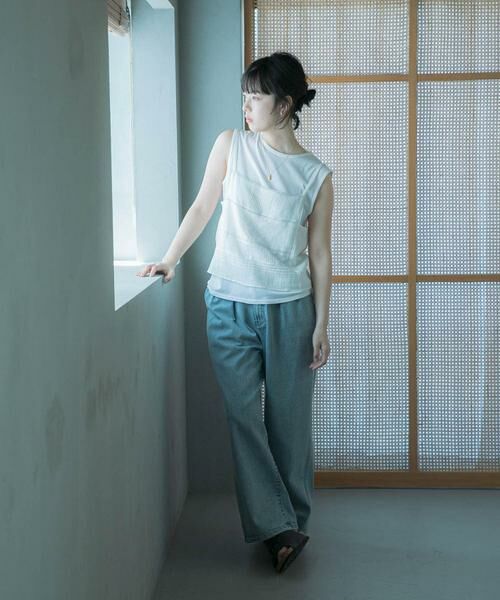 URBAN RESEARCH DOORS / アーバンリサーチ ドアーズ キャミソール・チューブトップ | 『別注』olu’ment×DOORS　コットンモス刺繍キャミソール | 詳細7