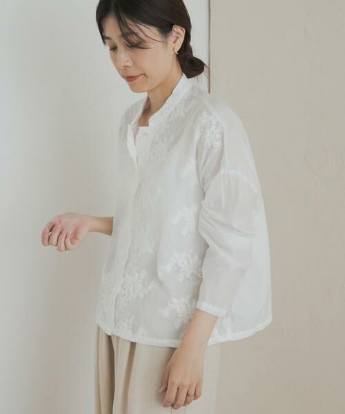 URBAN RESEARCH DOORS / アーバンリサーチ ドアーズ シャツ・ブラウス | mizuiro ind　lacestandcollar wideshirts | 詳細2