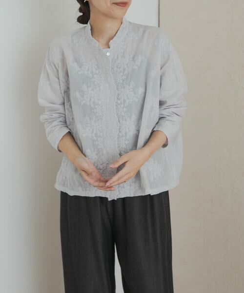 URBAN RESEARCH DOORS / アーバンリサーチ ドアーズ シャツ・ブラウス | mizuiro ind　lacestandcollar wideshirts | 詳細15