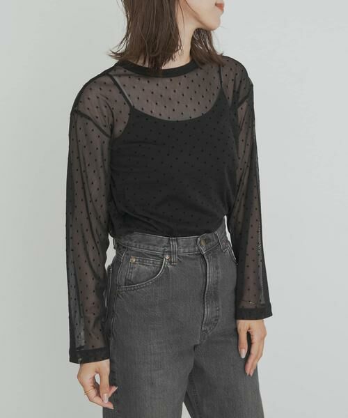 URBAN RESEARCH DOORS / アーバンリサーチ ドアーズ Tシャツ | mizuiro ind　mesh dots crew neck pullover | 詳細8