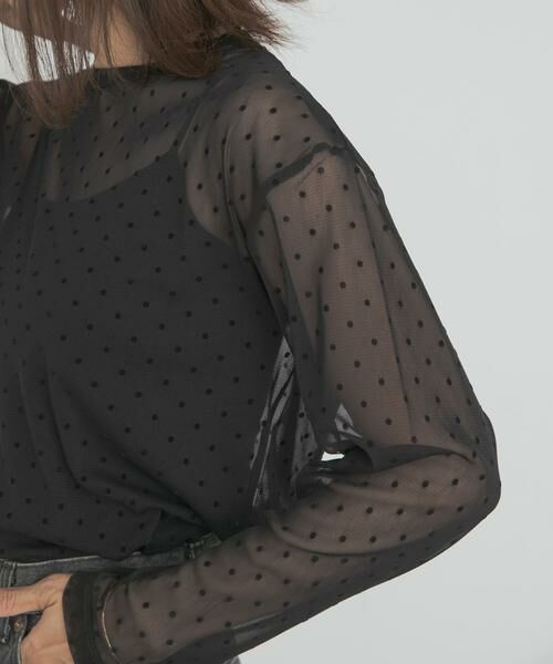 URBAN RESEARCH DOORS / アーバンリサーチ ドアーズ Tシャツ | mizuiro ind　mesh dots crew neck pullover | 詳細9