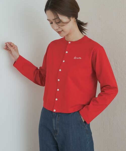 URBAN RESEARCH DOORS / アーバンリサーチ ドアーズ カーディガン・ボレロ | GYMPHLEX　SHORT CREW NECK CARDIGAN | 詳細4