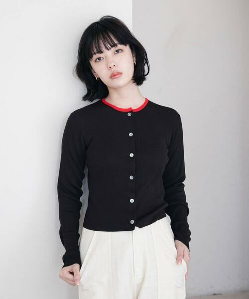 URBAN RESEARCH DOORS / アーバンリサーチ ドアーズ カーディガン・ボレロ | 『別注』Audrey and John Wad×DOORS　バイカラーカーディガン | 詳細4