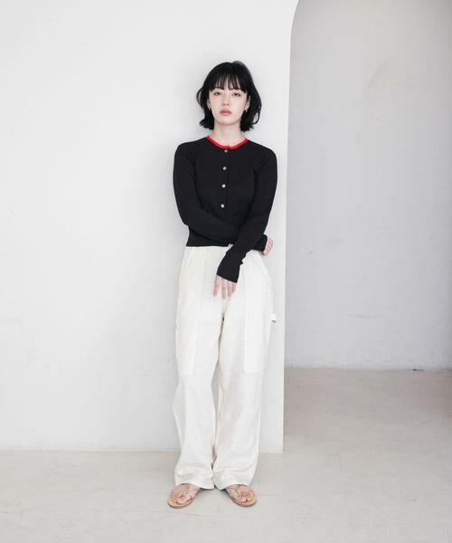 URBAN RESEARCH DOORS / アーバンリサーチ ドアーズ カーディガン・ボレロ | 『別注』Audrey and John Wad×DOORS　バイカラーカーディガン | 詳細7