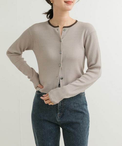 URBAN RESEARCH DOORS / アーバンリサーチ ドアーズ カーディガン・ボレロ | 『別注』Audrey and John Wad×DOORS　バイカラーカーディガン | 詳細15