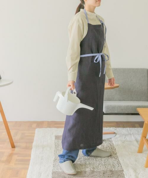 URBAN RESEARCH DOORS / アーバンリサーチ ドアーズ キッチンツール | 『WEB限定』miiThaaii　リネン アリシャエプロン ネイビー | 詳細1