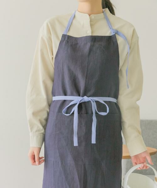 URBAN RESEARCH DOORS / アーバンリサーチ ドアーズ キッチンツール | 『WEB限定』miiThaaii　リネン アリシャエプロン ネイビー | 詳細5