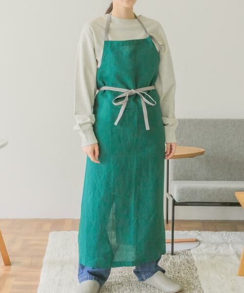 URBAN RESEARCH DOORS / アーバンリサーチ ドアーズ キッチンツール | 『WEB限定』miiThaaii　リネン アリシャエプロン グリーン | 詳細4