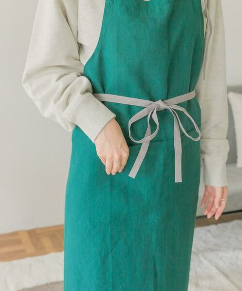 URBAN RESEARCH DOORS / アーバンリサーチ ドアーズ キッチンツール | 『WEB限定』miiThaaii　リネン アリシャエプロン グリーン | 詳細9