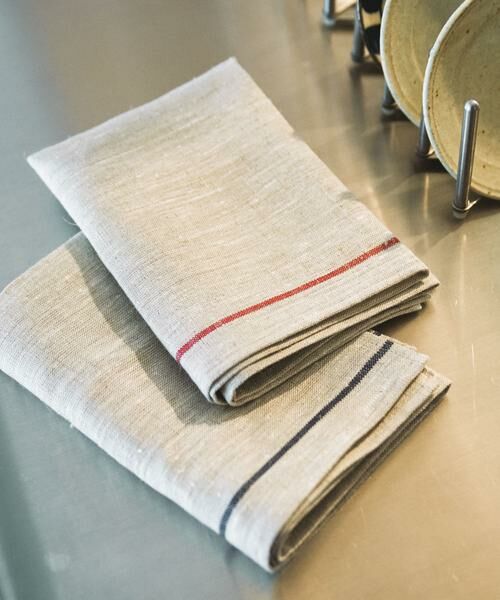URBAN RESEARCH DOORS / アーバンリサーチ ドアーズ キッチンツール | fog linen work　リネンラインキッチンクロス 厚地 レッド | 詳細4