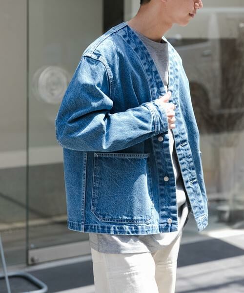 URBAN RESEARCH DOORS / アーバンリサーチ ドアーズ Gジャン・デニムジャケット | FORK&SPOON　JFデニムノーカラージャケット | 詳細1