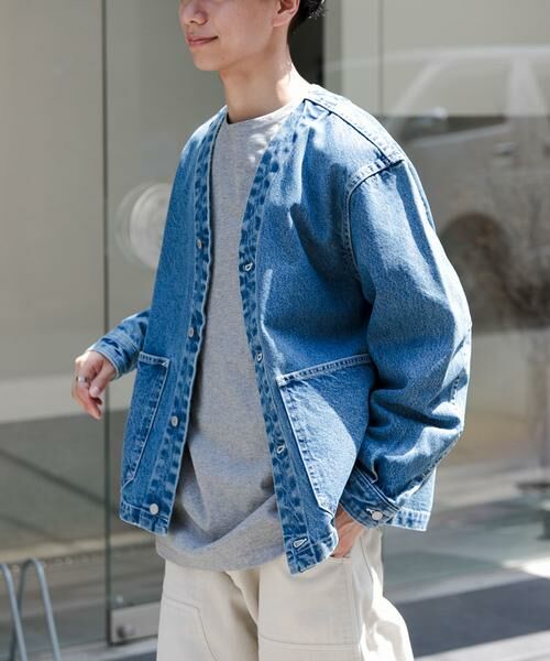 URBAN RESEARCH DOORS / アーバンリサーチ ドアーズ Gジャン・デニムジャケット | FORK&SPOON　JFデニムノーカラージャケット | 詳細4
