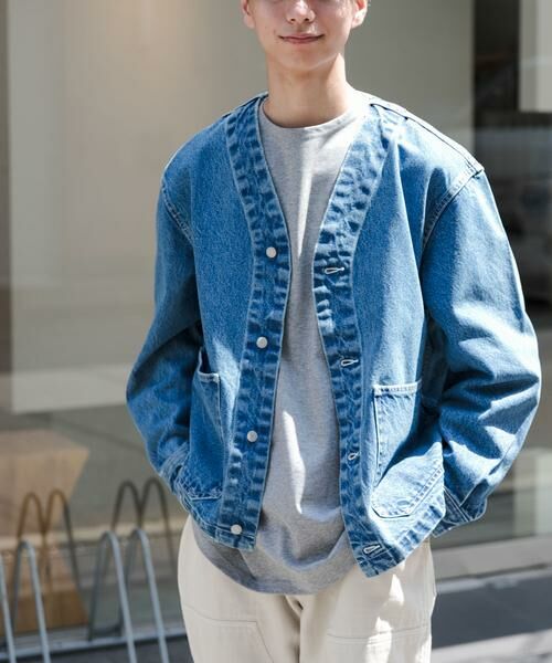 URBAN RESEARCH DOORS / アーバンリサーチ ドアーズ Gジャン・デニムジャケット | FORK&SPOON　JFデニムノーカラージャケット | 詳細5