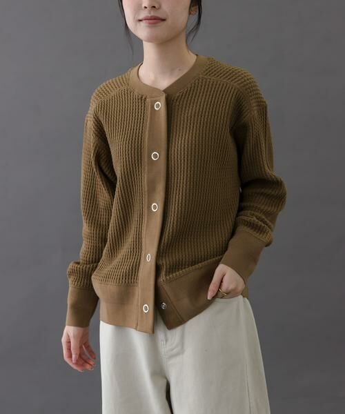 URBAN RESEARCH DOORS/アーバンリサーチ ドアーズ FORK & SPOON ワッフルカーディガン ベージュ 1 URBAN RESEARCH DOORS/アーバンリサーチ ドアーズ FORK & SPOON ワッフルカーディガン ベージュ 1