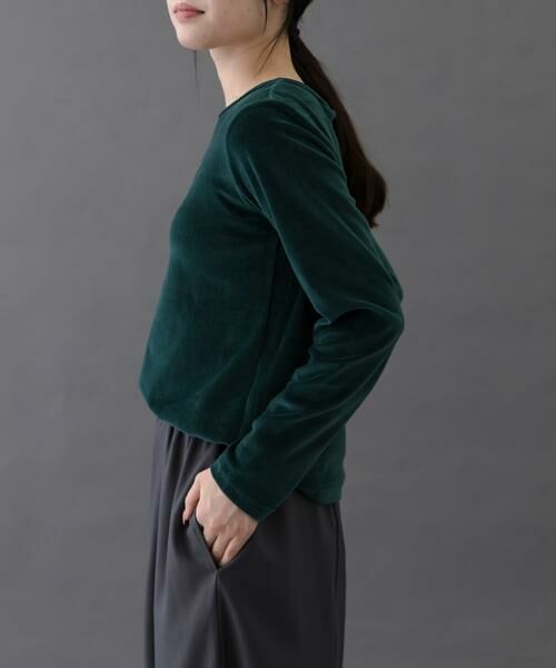 URBAN RESEARCH DOORS / アーバンリサーチ ドアーズ Tシャツ | FORK&SPOON　ベロアロングスリーブTシャツ | 詳細2