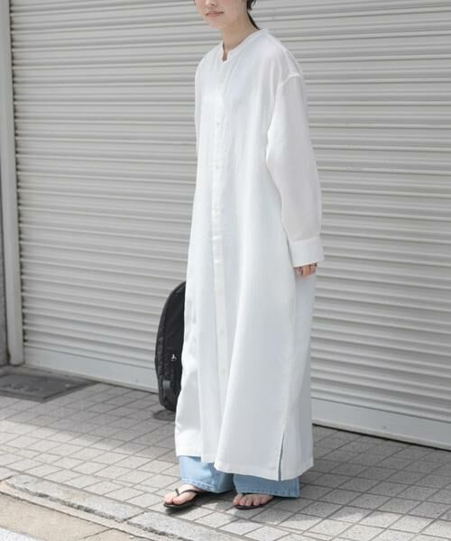 URBAN RESEARCH DOORS / アーバンリサーチ ドアーズ ワンピース | FORK&SPOON　バンドカラーダブルクロスシャツワンピース | 詳細10