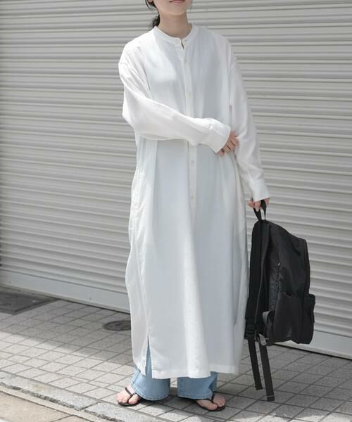 URBAN RESEARCH DOORS / アーバンリサーチ ドアーズ ワンピース | FORK&SPOON　バンドカラーダブルクロスシャツワンピース | 詳細11