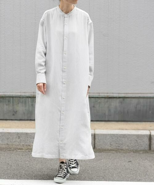 URBAN RESEARCH DOORS / アーバンリサーチ ドアーズ ワンピース | FORK&SPOON　バンドカラーダブルクロスシャツワンピース | 詳細15