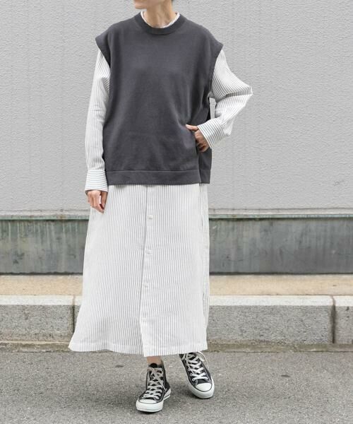 URBAN RESEARCH DOORS / アーバンリサーチ ドアーズ ワンピース | FORK&SPOON　バンドカラーダブルクロスシャツワンピース | 詳細20