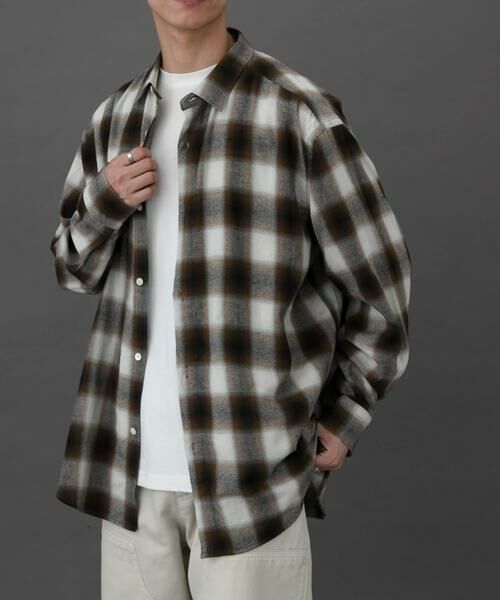 URBAN RESEARCH DOORS/アーバンリサーチ ドアーズ FORK & SPOON ネルチェックシャツ ブラウン 4 URBAN RESEARCH DOORS/アーバンリサーチ ドアーズ FORK & SPOON ネルチェックシャツ ブラウン 4