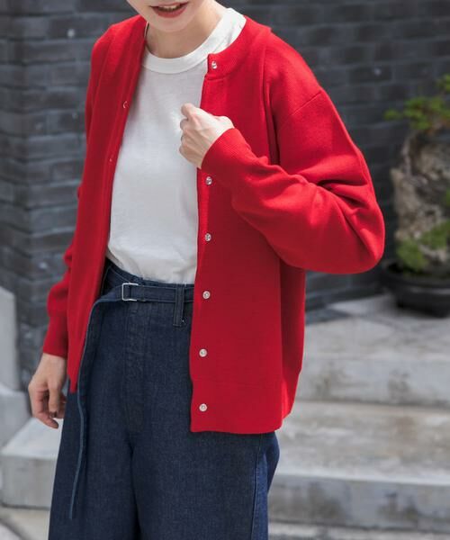 URBAN RESEARCH DOORS / アーバンリサーチ ドアーズ カーディガン・ボレロ | FORK&SPOON　ミラノリブクルーネックカーディガン | 詳細1