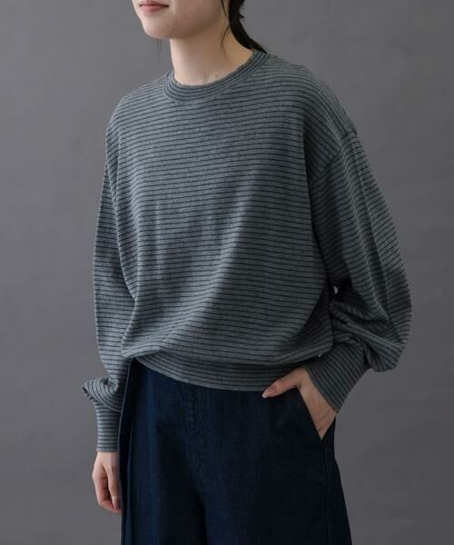 URBAN RESEARCH DOORS/アーバンリサーチ ドアーズ FORK & SPOON ボーダークルーネックニット グレー系その他 1 URBAN RESEARCH DOORS/アーバンリサーチ ドアーズ FORK & SPOON ボーダークルーネックニット グレー系その他 1