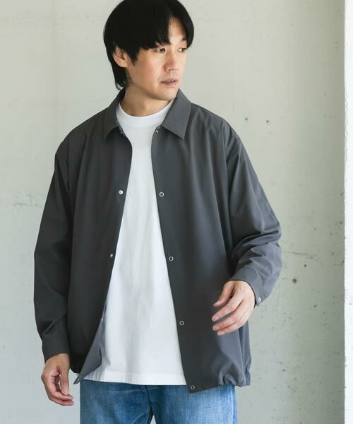 URBAN RESEARCH DOORS/アーバンリサーチ ドアーズ 『UR TECH』サマシェア ロングスリーブシャツカーディガン グレー M URBAN RESEARCH DOORS/アーバンリサーチ ドアーズ 『UR TECH』サマシェア ロングスリーブシャツカーディガン グレー M