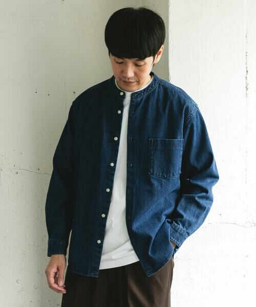 URBAN RESEARCH DOORS / アーバンリサーチ ドアーズ シャツ・ブラウス | デニムバンドカラーシャツ | 詳細1