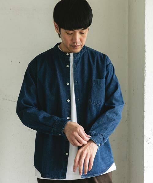 URBAN RESEARCH DOORS / アーバンリサーチ ドアーズ シャツ・ブラウス | デニムバンドカラーシャツ | 詳細3