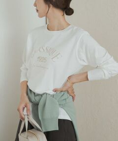 URBAN RESEARCH DOORS / アーバンリサーチ ドアーズ Tシャツ | ロゴプリント＋刺しゅうロングTシャツ