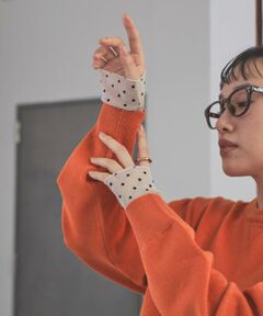 URBAN RESEARCH DOORS / アーバンリサーチ ドアーズ Tシャツ | 袖ドット柄切替ロングTシャツ