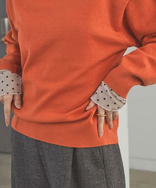 URBAN RESEARCH DOORS / アーバンリサーチ ドアーズ Tシャツ | 袖ドット柄切替ロングTシャツ | 詳細2