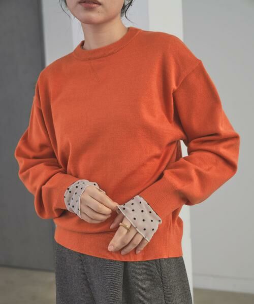 URBAN RESEARCH DOORS / アーバンリサーチ ドアーズ Tシャツ | 袖ドット柄切替ロングTシャツ | 詳細3