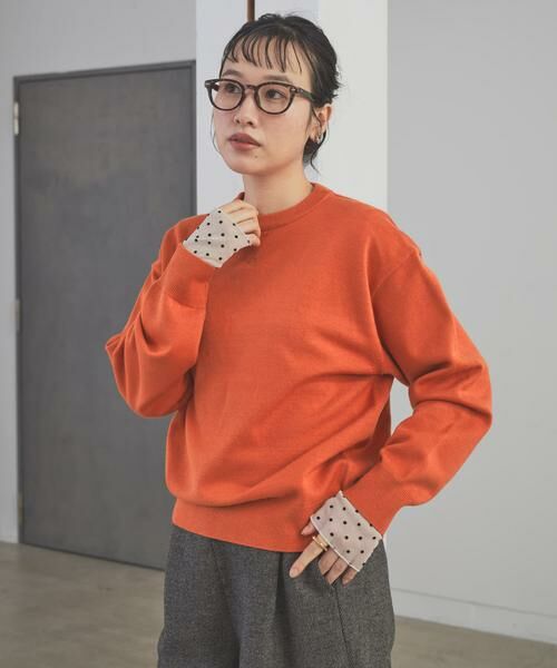 URBAN RESEARCH DOORS / アーバンリサーチ ドアーズ Tシャツ | 袖ドット柄切替ロングTシャツ | 詳細4