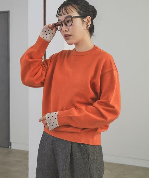 URBAN RESEARCH DOORS / アーバンリサーチ ドアーズ Tシャツ | 袖ドット柄切替ロングTシャツ | 詳細5