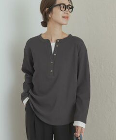 URBAN RESEARCH DOORS / アーバンリサーチ ドアーズ Tシャツ | レイヤード風ワッフルヘンリープルオーバー