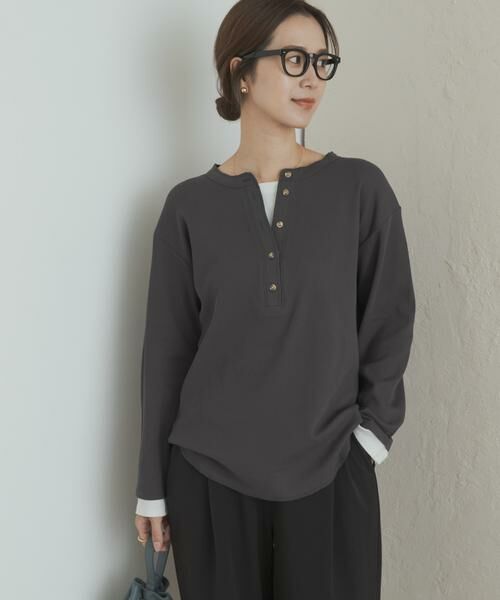 URBAN RESEARCH DOORS / アーバンリサーチ ドアーズ Tシャツ | レイヤード風ワッフルヘンリープルオーバー | 詳細1