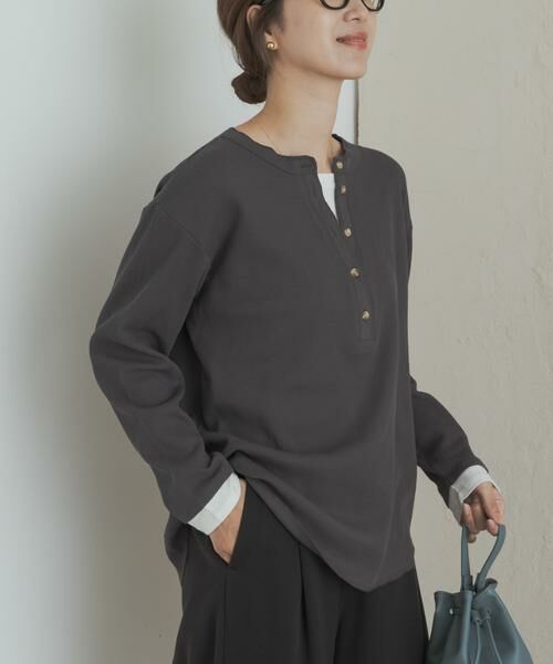 URBAN RESEARCH DOORS / アーバンリサーチ ドアーズ Tシャツ | レイヤード風ワッフルヘンリープルオーバー | 詳細4