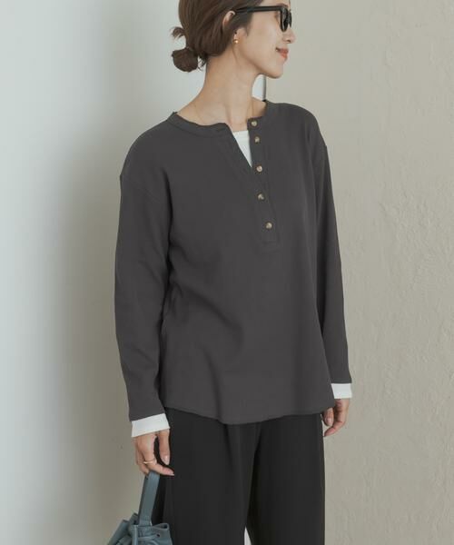 URBAN RESEARCH DOORS / アーバンリサーチ ドアーズ Tシャツ | レイヤード風ワッフルヘンリープルオーバー | 詳細5