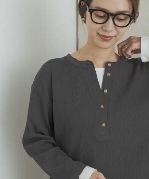 URBAN RESEARCH DOORS / アーバンリサーチ ドアーズ Tシャツ | レイヤード風ワッフルヘンリープルオーバー | 詳細6