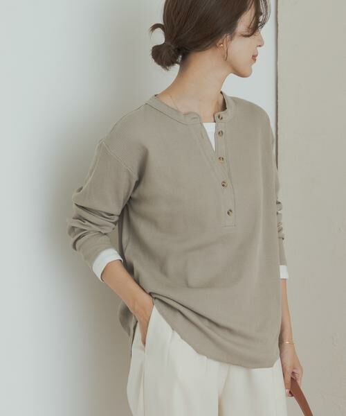 URBAN RESEARCH DOORS / アーバンリサーチ ドアーズ Tシャツ | レイヤード風ワッフルヘンリープルオーバー | 詳細12