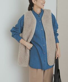 URBAN RESEARCH DOORS / アーバンリサーチ ドアーズ シャツ・ブラウス | デニムフリルスタンドシャツ