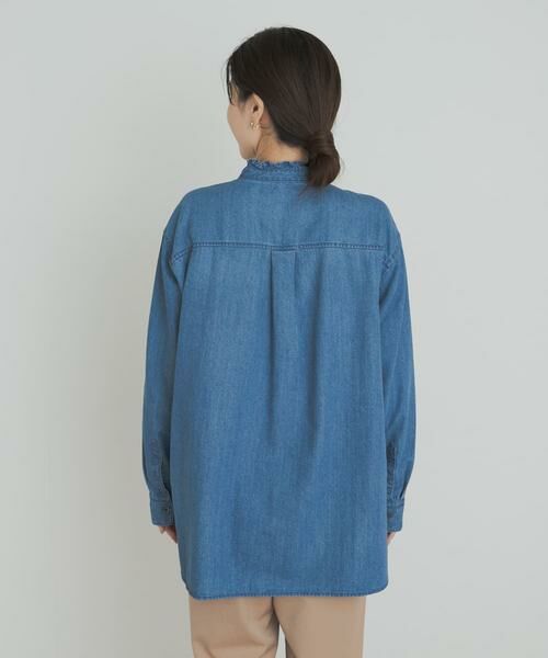 URBAN RESEARCH DOORS / アーバンリサーチ ドアーズ シャツ・ブラウス | デニムフリルスタンドシャツ | 詳細10
